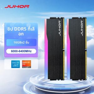 แรม JUHOR Memoria Ram DDR5 RGB 16GB 6000MHz 6400MHz สำหรับคอมพิวเตอร์ตั้งโต๊ะ PC5 ประสิทธิภาพสูง