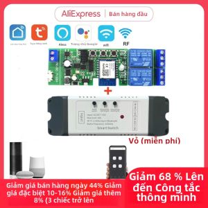 Tuya Thông Minh Wifi Động Cơ Mô Đun Công Tắc 5V/12V/32V/220V Với RF 433 Điều Khiển Từ Xa 2 Kênh Inching Rơ Le Alexa Google Home Tương Thích
