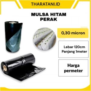 Mulsa Plastik Hitam Perak 120cm x 1meter - Mengendalikan Gulma