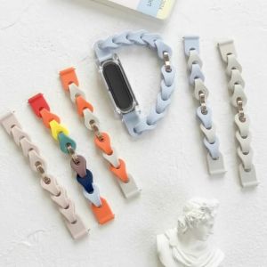PC Case+Silicone Strap for Google Fitbit Air Chain Link Watch Band Soft Breathable Replacement Wrist Strap Sport Bracelet