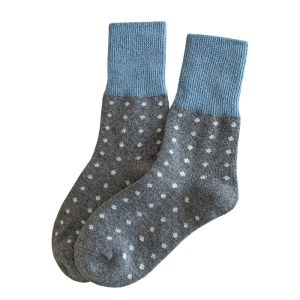 JIFANPAUL | Warm Thick Polka Dots Korean Style Japanese-Inspired Color Block Short Socks