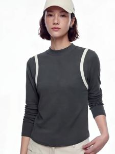 Lycell Color-Blocked Short Long-Sleeve Womens T-Shirt