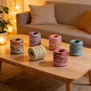 Natural Raffia Straw Yarn 200M Roll For Knitting Crocheting Paper Threads DIY Handmade Summer Sunhat Beach Bag Material