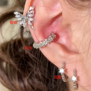 Zoozmini Ultra-Flashing Butterfly Diamond Earrings for Women with Cool Sweet Style and Versatile Accessory Design