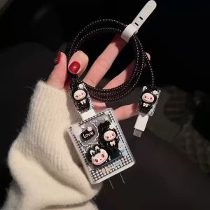 OPPO 33w /65W /oppo 80w 67w Vivo 33w/18w/44w พร้อมส่ง ชุดแต่งสายชาร์จแอนดรอย 65W ลายการ์ตูน  เคสหัวชาร์จ ชุดถนอมสายชาร์จการ์ตูนน่ารักๆพร้อมส่งจากไทยoppo 80w vivo 33w