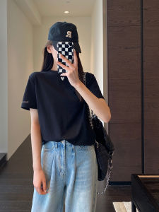 AMR UU ◆ Word of Mouth W Brand Factory Classy Cotton Texture Heart Letters Embroider T-shirt Womens Short Sleeve Spring and Summer New