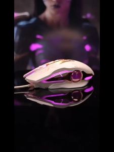 Chuột chơi game có dây Inphic PW5 màu hồng siêu cute hỗ trợ điều chỉnh DPI 4 tốc độ lên đến 4000 - Chính hãng