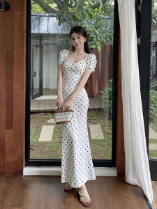 Sweet Style Womens Dress Waist-Cinching Holiday Vibes A-line Skirt Short Sleeves V-neck Polyester And Spandex Blend