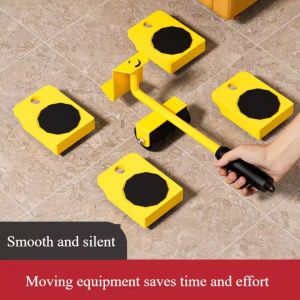 5Pcs Set Heavy Duty Furniture Lifter Furniture Moving Transport Roller Set Heavy Duty Lifter Transport Tool Mover Roller Wheel