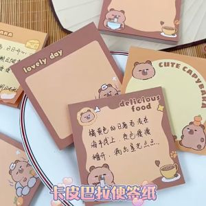 [HY] 50pcs Capybara Sticky Notes Memo Notepad Capybara Stationery Office Student 卡皮巴拉便签本 Nota Lekat Pelajar