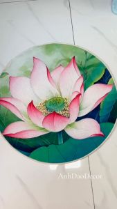 Thảm Trải Sàn Hoa Sen Trang Trí Không Gian Phòng Thờ Ngồi Thiền Phòng Trà Phòng Khách Đường Kính 120 cm