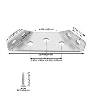 Universal Stainless Steel Furniture Angle Bracket: Corner Connector for Wood Furniture Fastener for Cabinet/Screen/Bracket