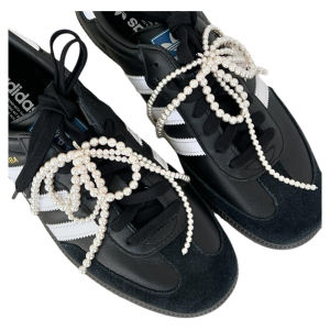 Phụ Kiện Giày Thể Thao Dongdaemun Pearl String Butterfly Knot Decorative Korean Style High-End Feelings Giày Dép Phụ Kiện
