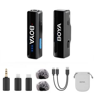 BOYA BOYALINK 2 A1/A2 Micro không dây micro cài áo chuyên nghiệp chống ồn dành cho quay vlog điện thoại Android iPhone máy ảnh DSLR và máy tính xách tay