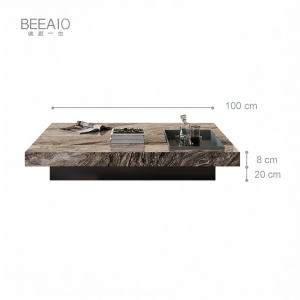 Natural Luxurious Stone Bulgari Black Luxury Square Coffee Table