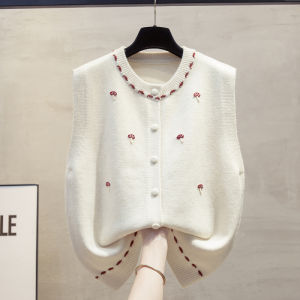 Loose Sleeveless Knitted Vest Womens Korean Style Patchwork Color Matching 2025 New Autumn Seasonal Fashion Casual Top