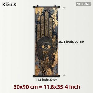 VIKAMA Phật Mandala Cuộn Tấm Thảm Bàn Tay Fatima Treo Tường Tâm Linh Boho Vải Polyester Poster Để Thiền Yoga Trang Trí Phòng