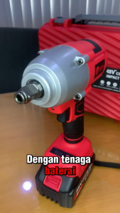 CORDLESS IMPACT WRENCH EDON 48V 600 N.M BOR BUKA BAUT KUNCI 48 VOLT 2 BATERAI 100% Original