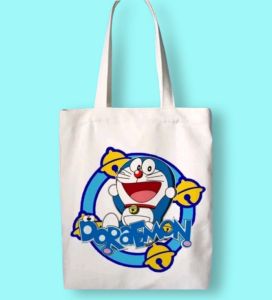 TAS BAHU wanita / Tote bag Doraemon tas belanja karakter Doraemon JN011