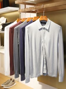 Early Spring 2025 Mens Lightweight Luxury Outdoor Business Casual Long Sleeve Knitted Open Cardigan Jacket Base Layer Shirt