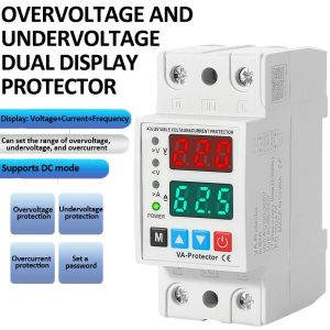 40A 63A Din Rail 230V Adjustable Over and Under Voltage Protective Device Protector Relay Monitor Over Current Protection