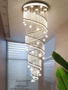 Modern Minimalist Crystal Chandelier Living Room Ceiling Light Villa Loft Apartment Hollow out Stairwell Light Luxury Lighting