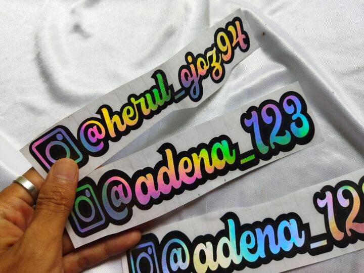 Stiker Hologram IG,nama Custom,stiker Laptop, Stiker Motor Kaca ...