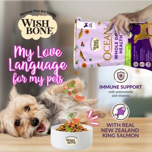 Wishbone Ocean Dog New Zealand King Salmon Gluten Free Grain Free Dry Dog Food for Overall Pet Health