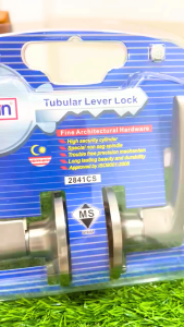 AMAN 2841 CS Tubular Hand Leverset Door Lock Set Tubular Level Lock Kunci Pintu