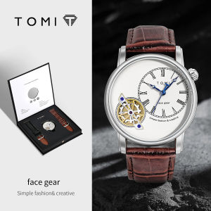 TOMI Set Gift Box Luxury and Fashionable Mens Quartz Watch Leisure Calendar Double Strap Quartz Watch Festival Gift