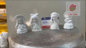 Tượng thạch cao CÔ GÁI DỄ THƯƠNG size 10cm (không kèm màu)