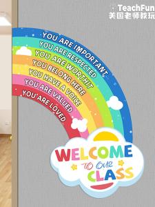 School Classroom Door Welcome Motivational Poster Decorative Frame Corridor Arrangement Cartoon Wall Sticker Education Toy