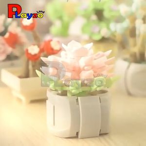 Flower Building Blocks Little Bonsai Succulent Plant Series DIY Gifts Decorations Fun All Ages Smooth Assembly Heal