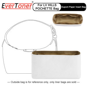 EverToner Bag Organizer for LV HILLS POCHETTE Bag Dupont Paper Purse Insert Handbag Strap Accessories