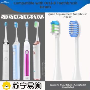 Initial June Electric Toothbrush Head Replacement Deep Cleaning ST051/052/053/072/031 Compatible with Oral B Soft Adult Brush