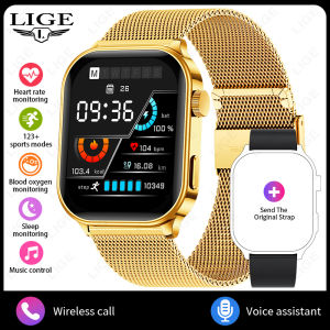 LIGE | Đồng Hồ Thông Minh LIGE 2.01 Dành Cho Nam Nữ Theo Dõi Nhịp Tim Sức Khỏe Thể Thao Thể Hình Gọi Bluetooth Chống Nước IP68 Đồng Hồ Báo Thức Tương Thích Với Android & iOS