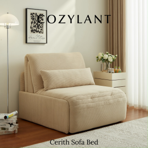 Cozylant Cerith Electric Sofa / Sofa Bed for Living Room / Beige Pink / Foldable Sofa for Study Room / Electric Sofa Recliner /Multifunctional Sofa
