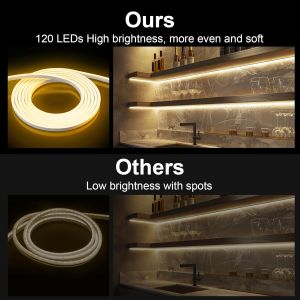 5m 220V đèn LED Neon dải dây đèn LED dẻo kỳ nghỉ trang trí Giáng sinh trong nhà tự làm chiếu sáng trang trí IP65 không thấm nước đèn