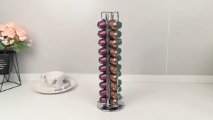 Coffee Pod Holder แท่นจัดเก็บแคปซูลกาแฟ  360°หมุนได้ สำหรับแคปซูลกาแฟ Nespresso  บรรจุ 40 แคปซูล ชั้นเก็บแคปซูล