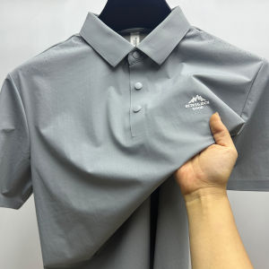 Áo Thun Polo Nam Tay Ngắn Ice Silk Dáng Rộng Ngoài Trời Chống Tia UV Kháng Khuẩn Màu Trơn Cổ Polo Tay Ngắn Thường Ngày Mùa Hè