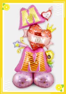 50 inches Happy Mother s day theme 3D Heart Linked to MOM base party decorations aluminum foil balloon