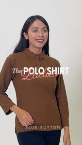BlueButton Polo Shirt Wanita Lengan Panjang White