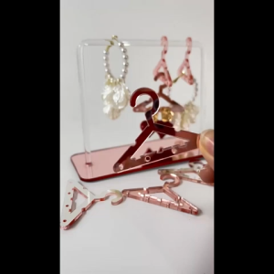 Creative Coat Hanger Style Earring Display Stand Cute Hook Jewelry Organizer Holder Desktop Trinket Storage Showcase for Girls & Women