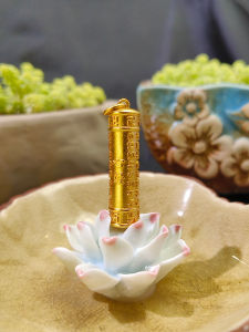 Copper Plating Alluvial Gold Heart Sutra Pendant Does Not Fade Amulet Pendant Ethnic Style Sweater Necklace Safe Ornament Binding