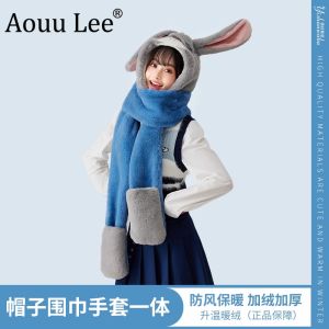 AouuLee Fox Nick Womens Hat Autumn Winter Plush Ear Warmer Cap Couple Matching Cartoon Earmuff Hat Sweet Cute Style
