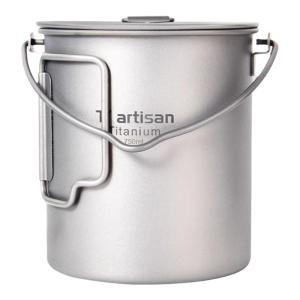 Tiartisan | Cốc dã ngoại Titanium tay cầm gấp gọn 750ml