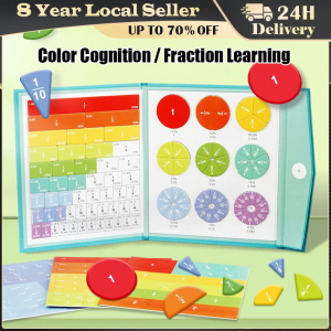 Fraction Learning Math Montessori Arithmetic Teaching Board Games Wooden Book Educational Toys For Children Party Game Christmas