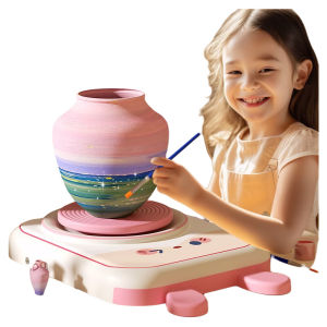 Electric Clay Pottery Machine Tool Kit for Children DIY Handmade Soft Clay Mud Toy Suitable for Elementary School Students