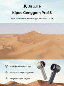 (TERMURAH) JisuLife Kipas Angin Mini Portable cas Brushless Turbo Jet Blower 9000mAh Daya Tahan Baterai Super Lama Kipas Angin Luar Ruangan Dengan Layar LED Pengaturan Geser 100 Tingkat Pndinginan Cepat