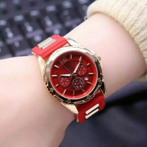 JAM TANGAN WANITA KEKINIAN ADA TANGGALNYA RUBBER DEWASA DAN REMAJA